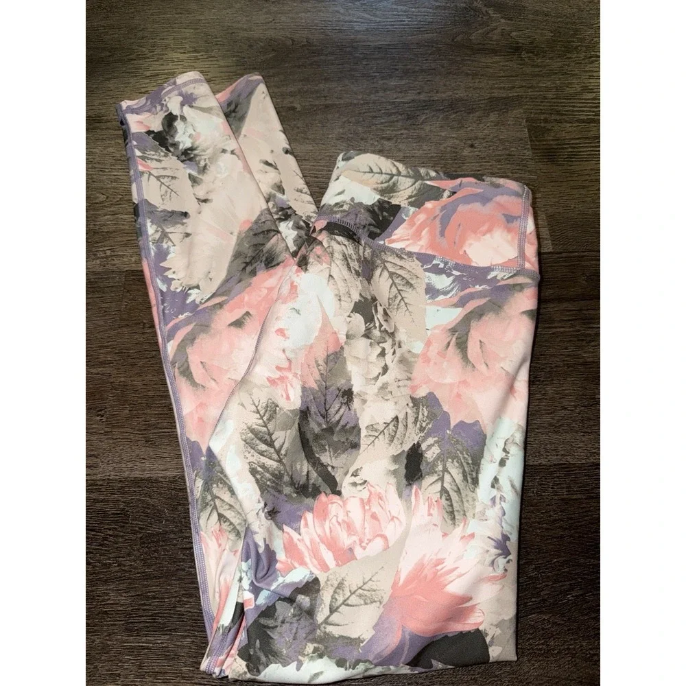 Fabletics Powerhold Define Leggings Mid Rise 7/8 Length Womens S Floral